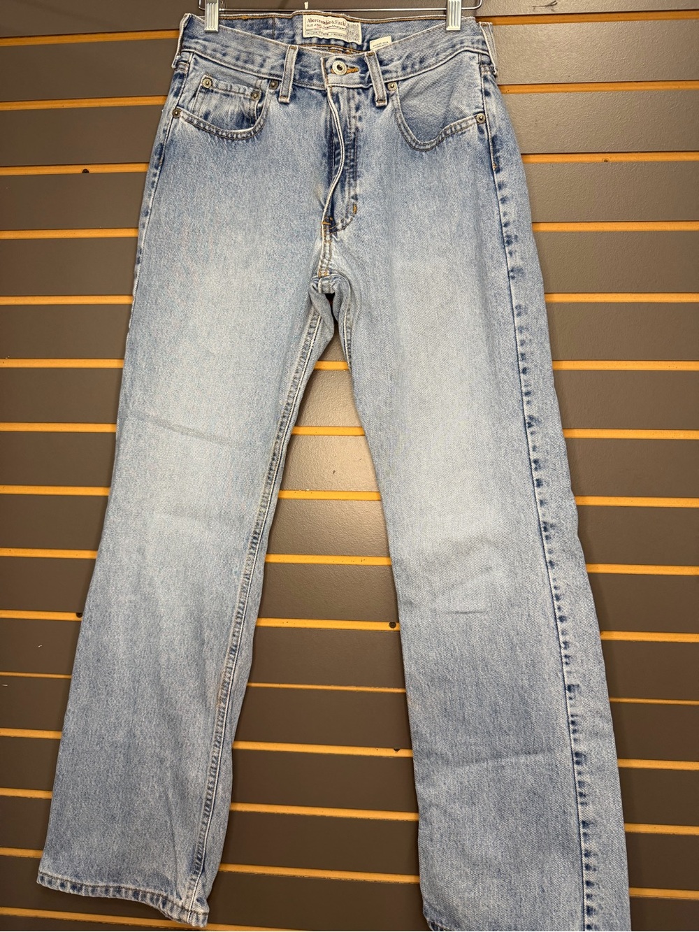 Abercrombie & Fitch Light Blue High-Rise Straight-Leg Jeans